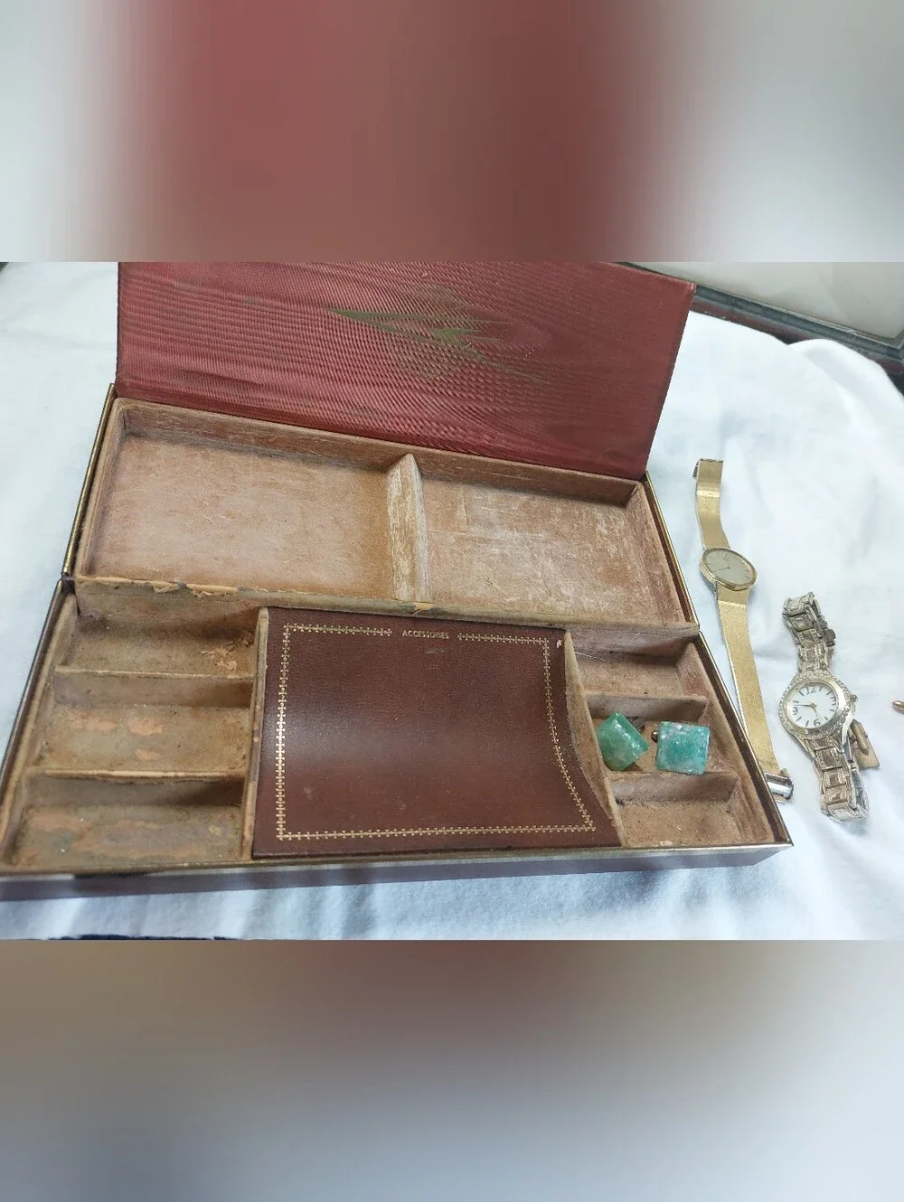 Vintage MCM Men’s Jewelry Valet Box Lot of 2 – Shields & Swank Restoration/Craft